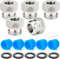 TAISHER 5PCS 304 Stainless Steel Garden Hose Adapter, Hex Bushing 3/4" GHT Male x 3/8" NPT Female Garden Hose Connector