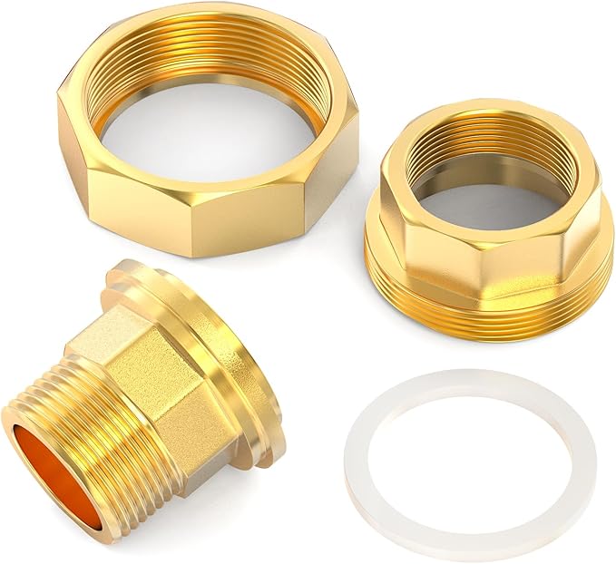 GASHER 1PC Brass Union，1" NPT Male x 1" NPT Female Pipe Fitting