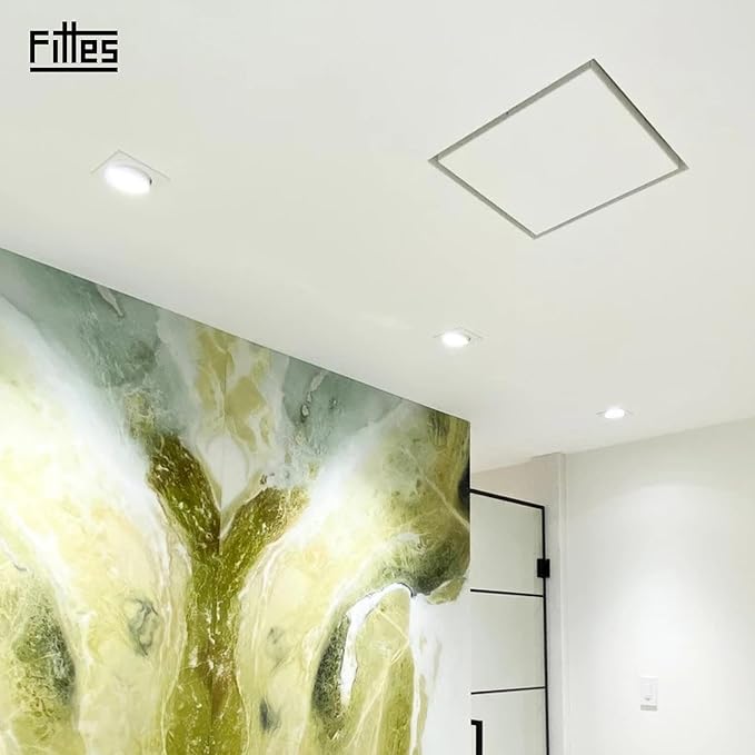 Fittes Flush Exhaust Vent Cover 14x14 Inch, DIY ABS Lite Cover, Upgrade Ceiling and Wall Vent Cover, Compatible with Panasonic WhisperValue, Panasonic WhisperCeiling Cover for 8" or 10.5" Vents
