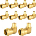 10-Pack HeSun Copper Press Fitting Elbow, 1" PRESS X 1" PEX F1807 Crimp Elbow, LF Brass