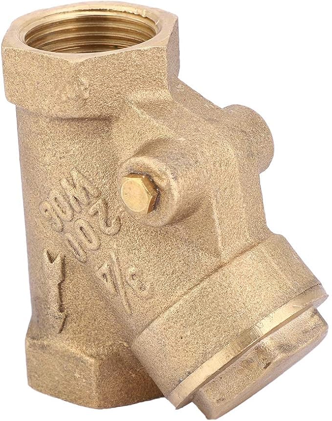 Brass Check Valve NPT 3/4 Inch Y Type One Way Non Return Valve High Pressure 1.6Mpa for Water Gas Plumbing Systems Industrial Use