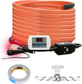 Cupohus Heat Tape for Water Pipes with Digital Display Thermostat 40FT, Freeze Protection Self-Regulating Heat Trace Cable for Metal, Plastic Home Pipes, Roof and RV, 110-120V