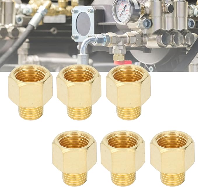 FTVOGUE 10Pcs Brass Pipe Fittings Male to Female Adapter Solid Brass Plumbing Connectors for Shower Head Tub Spout Hydraulic Systems