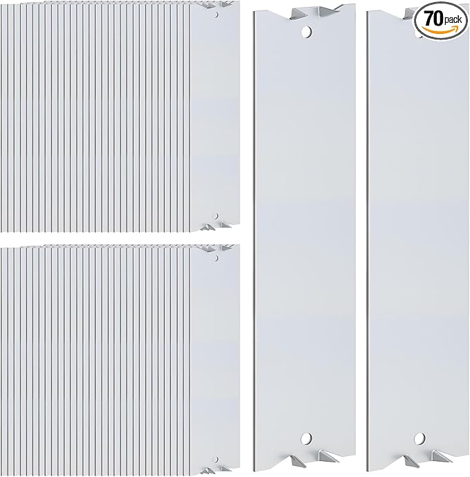 70 Pack Nail Plate for Wood Studs 6 x 1.5 Inch Cable Protector Plate Safety Metal Furniture Hardward with Pointed Prongs for Plumbing & Wiring Protection
