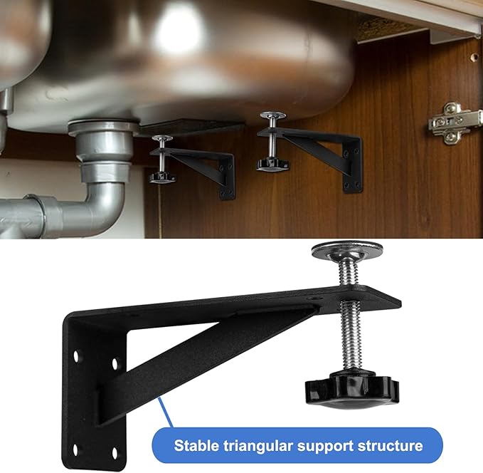 4Pcs Undermount Sink Brackets Sink Repair Kit Adjustable Undermount Sink Support, Undermount Kitchen Sink Brackets, Undermount Sink Mounting Brackets for Narrow Cabinet