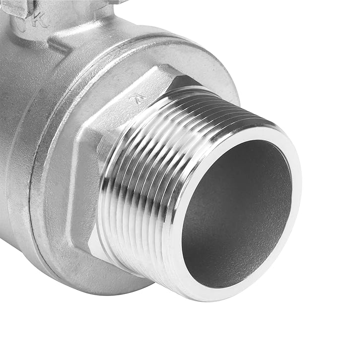 DERNORD 2 Pack Full Port Ball Valve 1-1/2 Inch - Male x Female Stainless Steel 304 Heavy Duty for Water, Oil, and Gas, 1000WOG