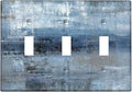 Blue Grey 3 Gang Toggle Switch/Wall Plate Decortive Light Switch Cover Wall Plate Cover for Bedroom Kitchen Home Decor