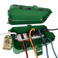 Flemoon Medium Outdoor Electrical Box (11.5x5.2x4 inch), IP54 Waterproof Extension Cord Cover w/6 Cable Entry Ports, Weatherproof Connection Box for Power Strip, Timer, Plug, Holiday Lights, Green