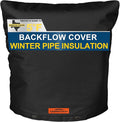 Backflow Preventer Cover Insulated (5°F) - 24" W x 26" H Black, 7-Layer Thick Fabric with Aluminum Foil for Winter Pipe Freeze Protection, Outdoor Sprinkler Valve Cover