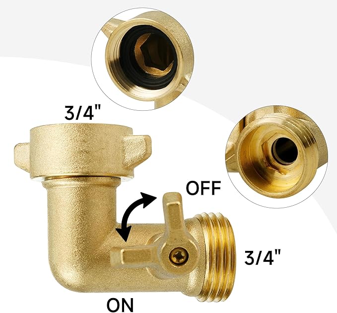 Stainless Steel RV Water Inlet with Quick Connector & 90-Degree Elbow, Leak-Free, Durable for RV, Camper, Boat, Motorhome, Easy Installation, Upgrade Replacement for Water Hookup