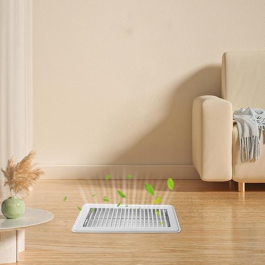 8Pcs Floor Vents Floor Registers 2x12 Inch, Heavy Duty Metal Hot Air Vent Covers 2x12 Inch with Rust-Proof Finish for Home Heater Floor Vent Grilles and Vents (8, White, 2x12 Inches)