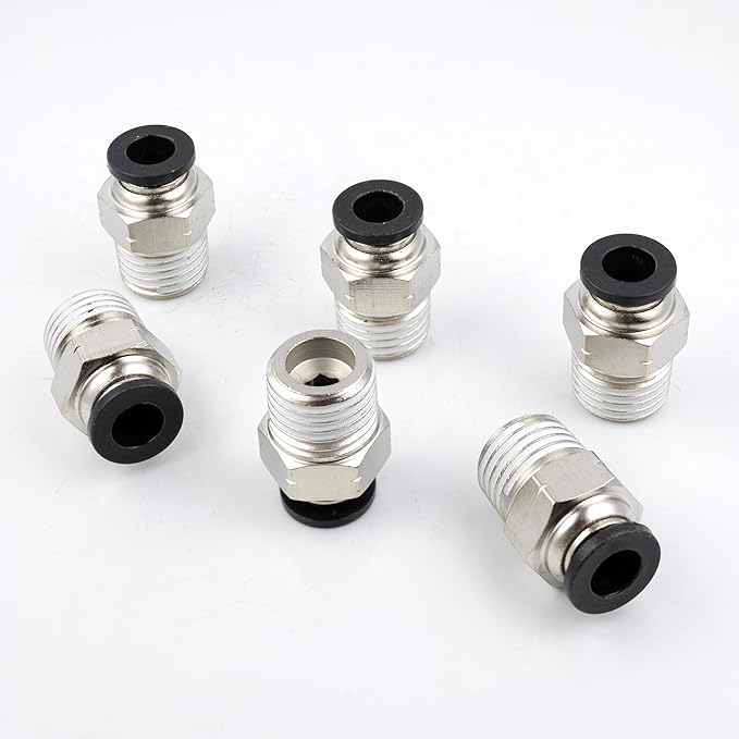Yoebor Pneumatic Push to Connect Fitting Male Straight 3/8" Tube OD x 3/8" NPT Male Adapter (Pack of 10)