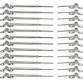 Cable Railing Hardware, 12 Pairs Railing Kit, for 1/8 System, Adjustable Angle, T316 Marine Grade