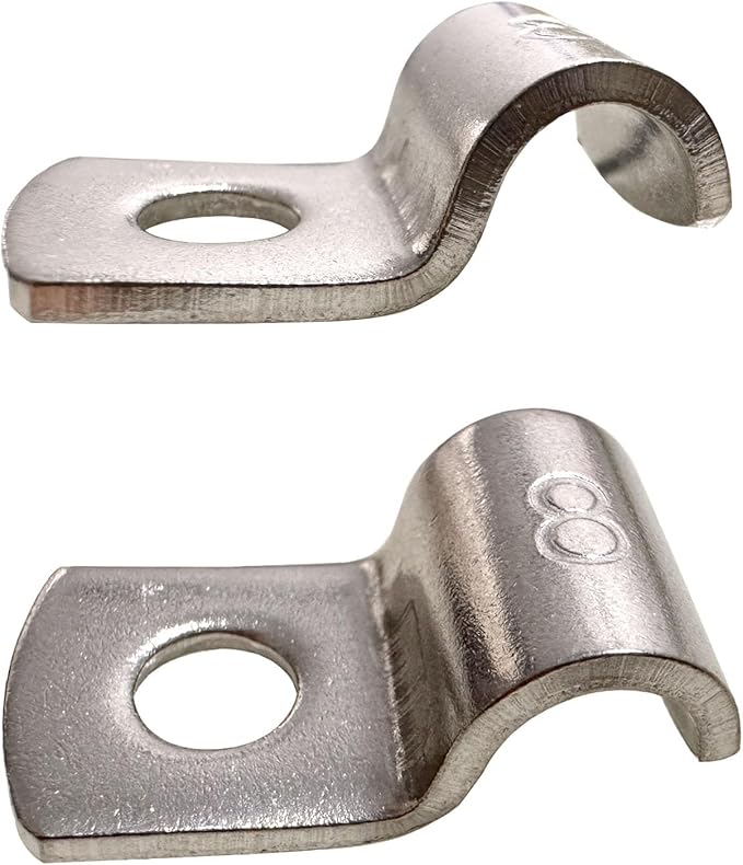 4 1/2 Inch Pipe Strap 304 Stainless Steel Conduit Strap 2 Hole Heavy Duty Strap Clamp for Tube Pipe or Wire Cord Installation(114mm 5pcs)
