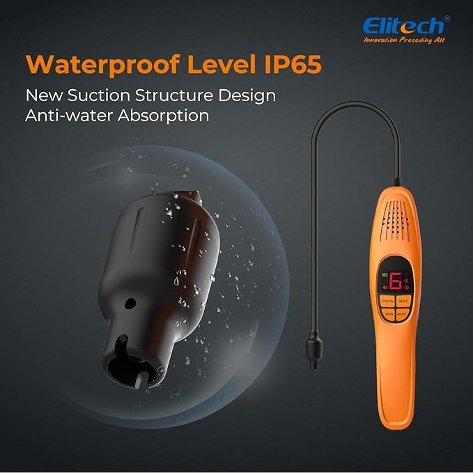 Elitech Refrigerant Leak Detector, Freon Leak Detector, Freon Sniffer Automotive Halogen Gas Leak Detector for R134A R410A R1234YF R600a R290 CFCs HCFCs HFCs HCs HFOs, LD-100+