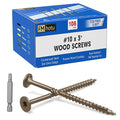 #10 x 3” Deck Screws, 108Pcs Star Drive Wood Screws, Rust Resistant Timber Screws for Timber/Log/Landscaping Wood, T25 Star Bit Included, Brown