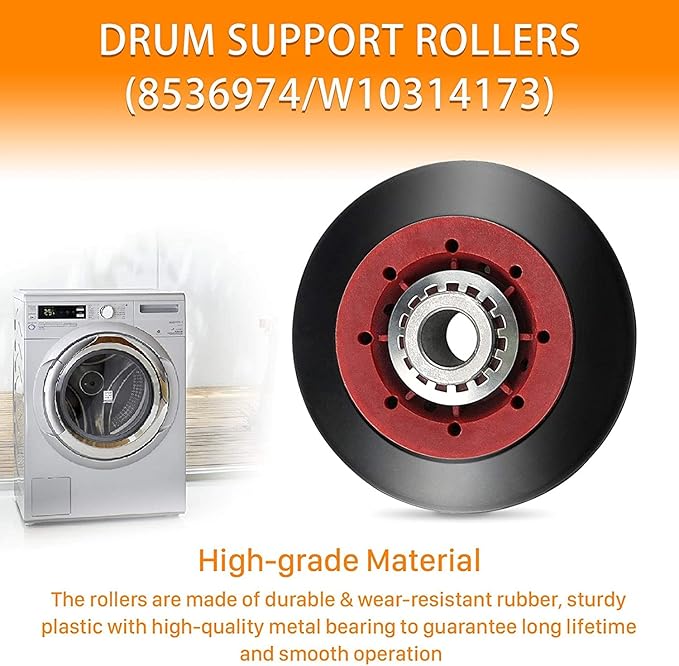 [Newest] 4392067 Dryer Repair Kit and W10837240 Dryer Idler Pulley for Maytag Bravos Whirlpool Duet Kenmore Elite Dryers,with WPW10314173 Drum Roller&661570V Belt&279640 Idler Pulley by TOMOON