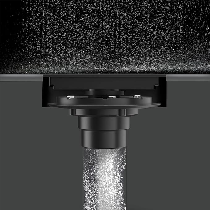 4 Inch Square Shower Floor Drain, Shower Drain Kit with Flange, Square Shower Drain, SUS 304 Stainless Steel Floor Drain,Silver