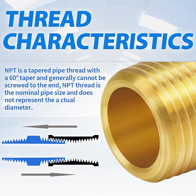 ChillWaves Brass Pipe Fitting, Reducer Hex Nipple 1/4" NPT Male x 1/8" NPT Male Thread Adapter(12-PACK)