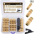 CheeMuii 23 PCS Brass DOT Air Line Fittings Kit 1/4 3/8 1/2 DOT Quick Connect Air Fittings Straight Union Push to Connect Air Hose Fittings for Semi Truck Trailers Air Brake System