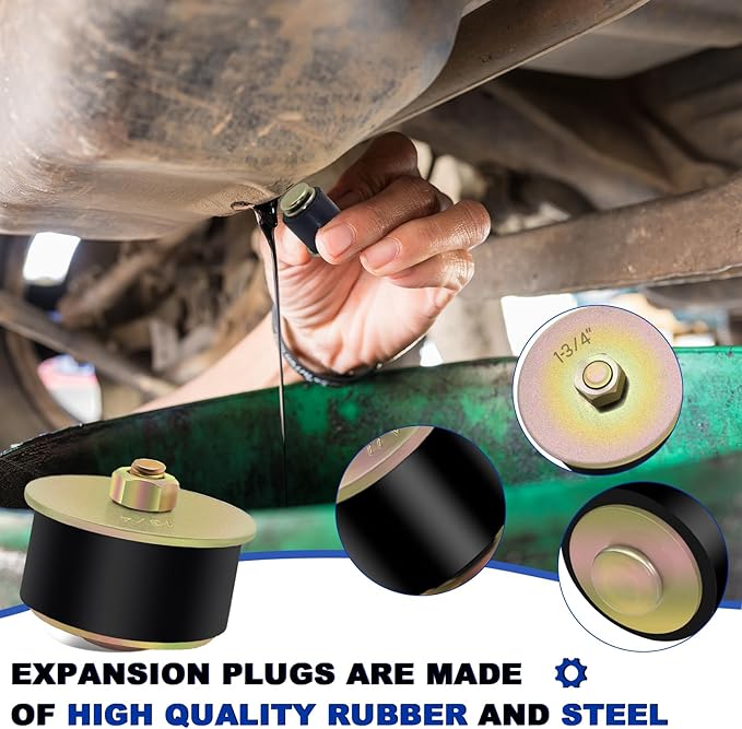 1-3/4" Rubber Expansion Freeze Plugs, 3PCS Automotive Engine Expandable Freeze Rubber Plugs Fit Hole: 1-3/4" to 1-7/8"(44 mm - 47 mm)