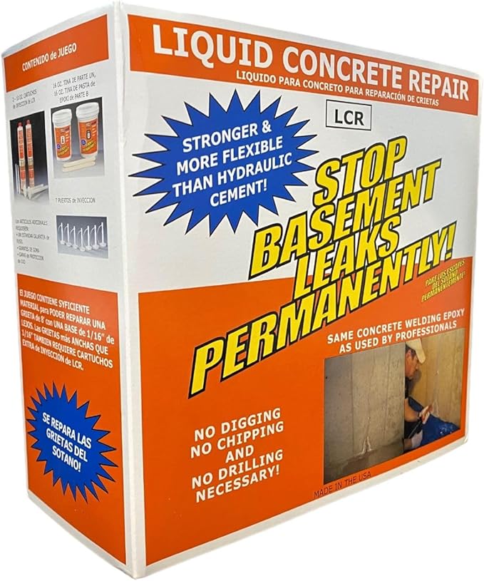 Polygem LCR Epoxy Concrete Crack Repair Kit - Stops Leaks - High-Performance Structural Bonding - Professional Grade - Reliable & Effective - DIY Friendly - Versatile - Wood, Fiberglass, Metal & More