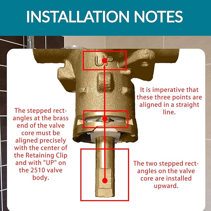 2520 Shower Valve, Brass Pressure Balancing Shower Valves Replacement for Moen 2520-1/2-Inch CC Connection, for Moen Trim Kit, 4-Port Design with 1222 Cartridge Included