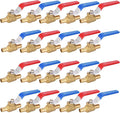 20-PCs HeSun 3/4 Inch PEX Ball Valves, 1/4 Turn Full Port Shut-off, Brass Crimp Pex Valve for Hot and Cold Water, ASTM F1807,Blue & Red(VALVE013-20)