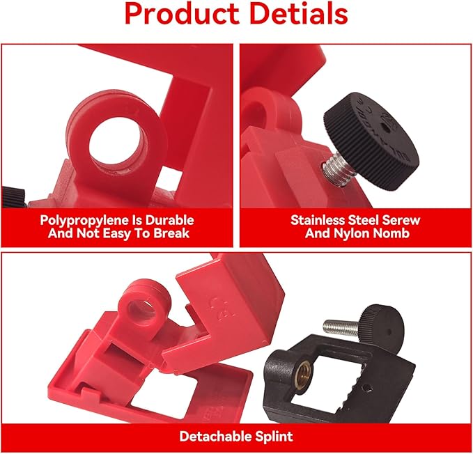 Circuit Breaker Lockout Device,6Pcs for 120/277 Clamp-on Electrical Single Pole Breaker for Loto Station Lock Out Tag Out Kit with 20pcs Safety Tag
