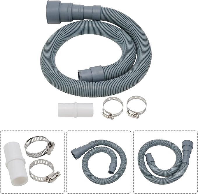 Drain Hose Extension Kit, Includes Drain Hose, Clamps And Adapter For All Washing Machines, Dishwashers And Dehumidifier High-Quality, Gray, 1-Piece(78.74 IN)