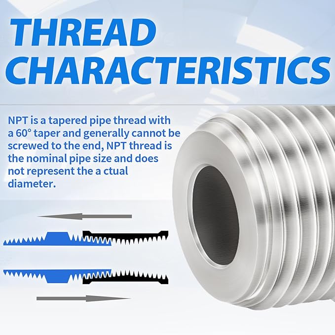 ChillWaves 304 Stainless Steel In-Line Split Check Valve 3/8" NPT Male Thread, One-Way Non-return Check Valve，Prevent Water Back-flow(1-PACK)