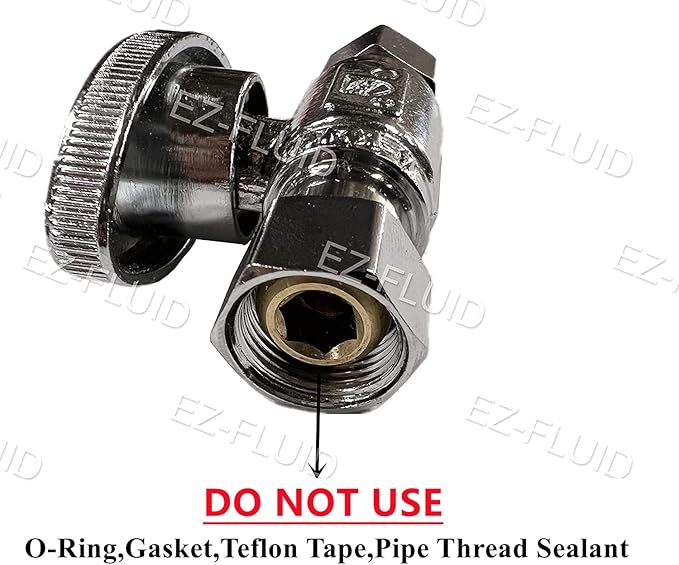 (10Pc) EZ-Fluid Plumbing Straight Angle Stop Valve 3/8-Inch O.D Female Compression x 3/8-Inch O.D Male Comp.Lead-Free Brass Quarter Turn Water Shut Off Repair Add On Stop Ball Valve,Kitchen,Bathroom