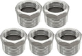 Beduan Stainless Steel Reducer Hex Bushing 1" Male NPT to 3/4" Female NPT Reducing Cast Pipe Adapter Fitting for Air Water Gas Fuel(Pack of 5)