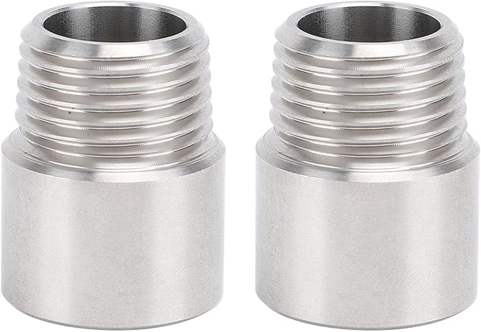 1/2 Inch NPT Male to 1/2 Inch NPT Female Pipe Fitting Adapter, Stainless Steel Pipe Coupler, 304 Stainless Steel Pipe Extension Fitting with Universal Compatibility for Plumbing