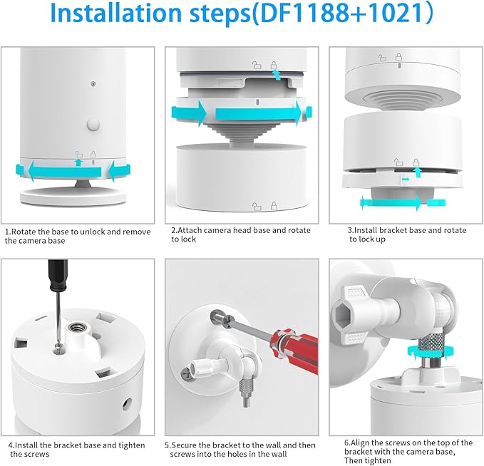 Adjustable Wall Mount Compatible with Pan Tilt Camera (1pack，White)