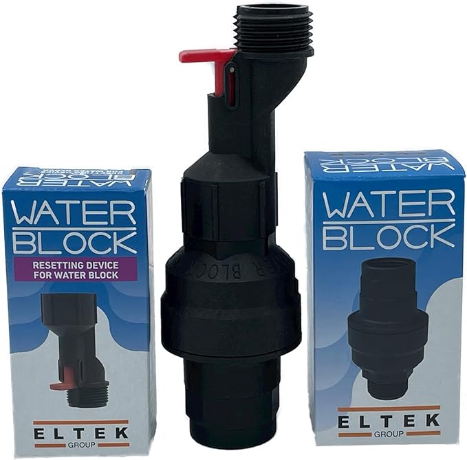Water Block Automatic Toilet Leak Detector & Shutoff Valve Kit - Stops Leaks, Prevents Floods & Property Damage, Saves Money & Conserves Water - Includes Fittings - Tight Space Horizontal Installation