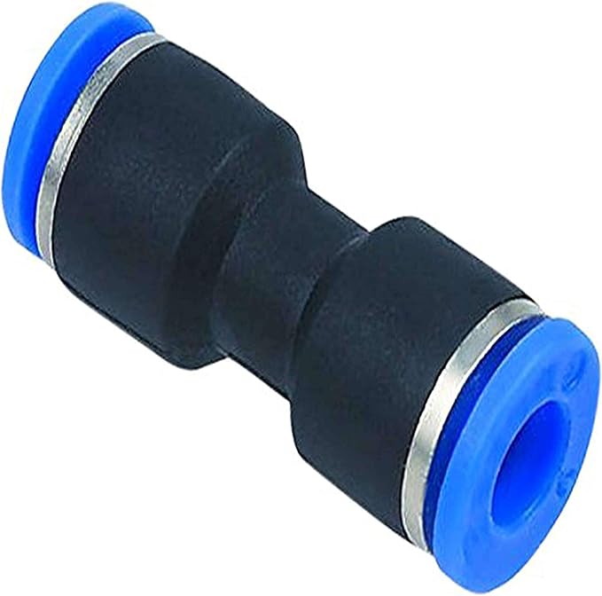 Utah Pneumatic Push-To-Connect Air Line Tube Fittings 4mm or 5/32 Straight Union Quick Connect Pneumatic Connectors (10 Pack)