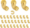(Pack of 30) Niikappu 1 Inch x 3/4 Inch Reducing Elbow Brass Fitting, Push to Connect Plumbing Brass Fittings, PEX, Copper, CPVC, PE-RT Pipes