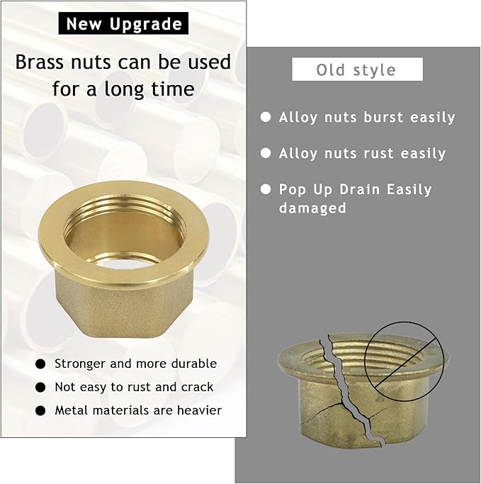 Bathroom Sink Drain, 4 Pack Gold Drain Stopper Without Overflow,Pop Up Drain Assembly Without Detachable Strainer Basket,Built-in Anti-Clogging Strainer,Stainless Steel