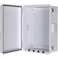 Electrical Junction Box, Ventilated Design, Cable Grommets, Indoor/Outdoor Use with Mounting Panel & Hinged Cover. Waterproof IP 65. (Grey Cover, 15"x11"x5.1")