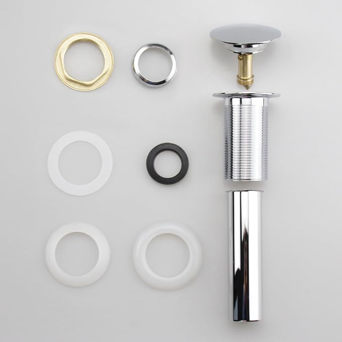 Pop Up Sink Drain Without Overflow, Bathroom Faucet Vessel Vanity Sink Drain Stopper, Polished Chrome
