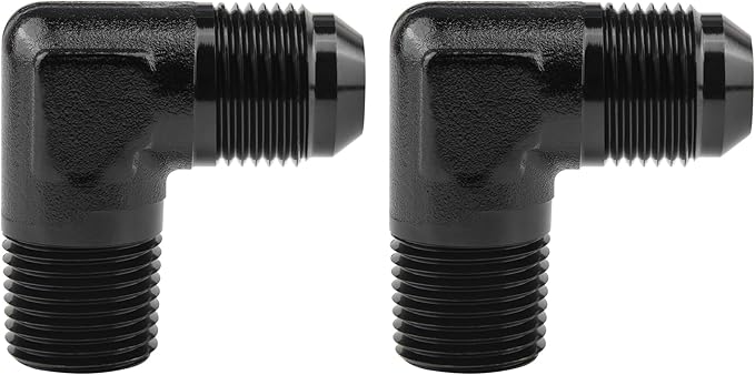 EVIL ENERGY 10AN to 1/2" NPT Male 90 Degree Fitting Adapter Aluminum 2PCS