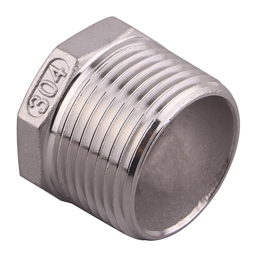 Reducer Hex Bushing 1" NPT Male 1/2" NPT Female Stainless Steel Reducing Flush Adapter Cast Pipe Fitting