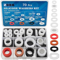 70 Pcs Plumbing Silicone Gasket Assortment Kit VMQ Silicone Washer Food Grade for Assorted Shower Head Garden Hose High Temperature Hot Plumbing Pipes Fittings Seal Repair
