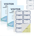 3 Pack of 450 Visitor Badges Registry Log with Carbon Copy Visitor Stickers Letter Size Visitor Log Book Extras Protecting Privacy Pages Spiral-Bound Visitor Badges Guest Register Book (3)