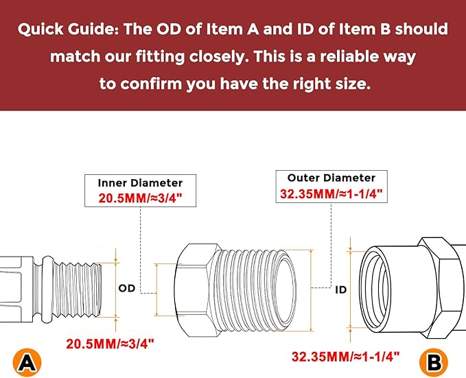Pack of 1, 1" NPT Male to 1/2" NPT FeMale Solid Brass Hex Bushing, Hose Fittings Adapter Reducer Fit for Pipe Leak Repair, Bathroom Remodeling, Tool Extensions, Compression