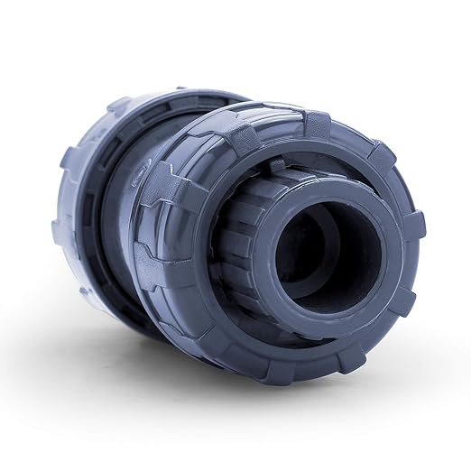 HYDROSEAL Sharkfellow 1/2’’ PVC True Union Ball Check Valve with Full Port, ASTM F1970, with EPDM Seals, Corrosion-Free, Service Free, Rated at 200 PSI @73F, Gray, 1/2 inch Socket (1/2'')
