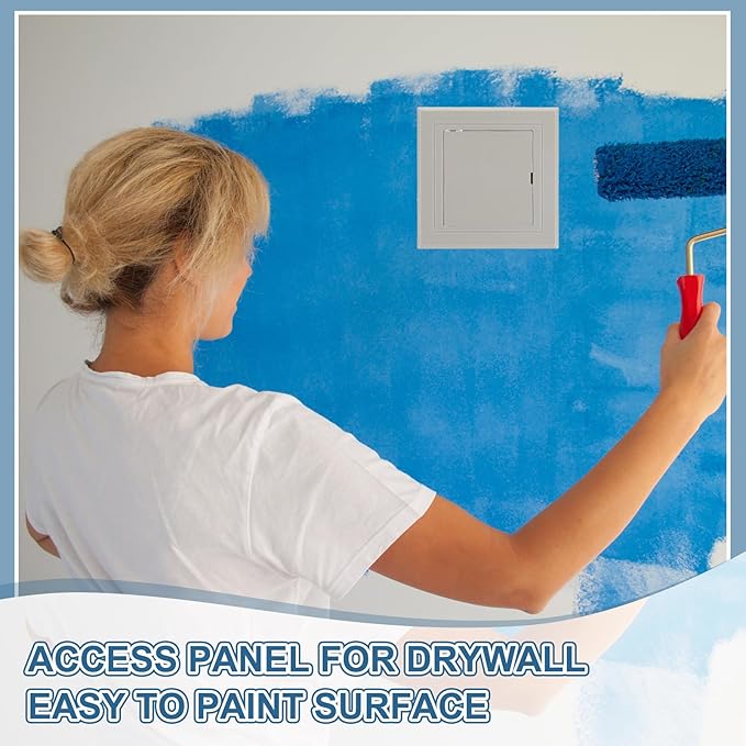 PATIKIL Access Panel for Drywall 10x10 Inch, 1 Set ABS Plastic Wall Hole Cover Access Door with Double-Sided Tape for Wall Ceiling Electrical, White