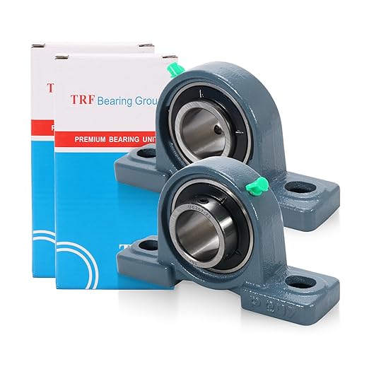2 Pack UCP207-22 Pillow Block Bearing 1-3/8" Bore Mounted Bearing Block Self Alignment Solid Cast Iron Base Chrome Sealed Bearings