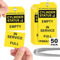 50 Pack Cylinder Status Sign Tags 2.4 X 4.7 Inch Empty in Service Full 3-Part Perforated Labels with Pre-Attached Wires for Checking The State of The Cylinder (50)